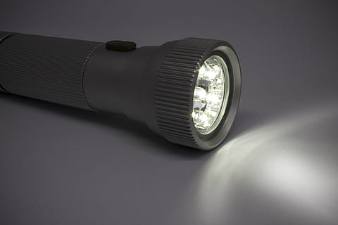 flashlight, led, light, hell, shining, close-up, indoors, studio shot, copy space, metal, retro styled, technology, no people, single object, gray, car, mode of transportation, lighting equipment, motor vehicle, wealth, transportation, luxury, cut out, chrome, 5K, CC0, public domain, royalty free