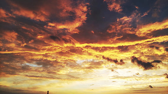 sunset, air, solar, blue, beautiful, atmosphere, nature, clouds, sky, cloud - sky, beauty in nature, scenics - nature, dramatic sky, tranquility, cloudscape, tranquil scene, orange color, idyllic, no people, low angle view, backgrounds, awe, sunlight, outdoors, dusk, meteorology, bright, 4K, CC0, public domain, royalty free