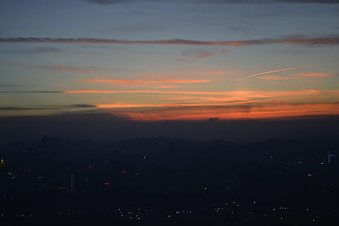 scenary, sunset, sky, cloud - sky, cityscape, orange color, architecture, nature, built structure, city, environment, no people, building exterior, landscape, beauty in nature, silhouette, scenics - nature, outdoors, urban skyline, building, tranquil scene, orange, 4K, CC0, public domain, royalty free
