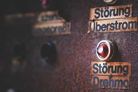 factory button, city and Urban, factory, industrial, industry, machine, machinery, rust, text, communication, western script, close-up, sign, safety, no people, control, capital letter, indoors, metal, security, technology, focus on foreground, push button, selective focus, protection, lock, information, single word, 4K, CC0, public domain, royalty free