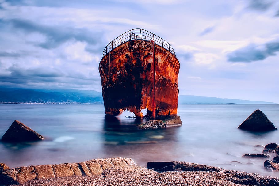 verrostet, Boot, Karosserie, Wasser, Strand, Wolken, Dämmerung, Abend, hdr, historisch, Horizont, Italien, Wahrzeichen, Landschaft, Messina, Natur, Ozean, Überreste, Rock, rustikal, Sand, szenisch, Meer, seelandschaft, Schiff, Schiffswrack, Sommer-, Sonne, Sonnenuntergang, Jahrgang, Himmel, wolke - himmel, Rock - Objekt, Szenen - Natur, Schönheit in der Natur, ruhige Szene, Land, solide, Ruhe, keine Leute, Horizont über Wasser, Felsformation, idyllisch, draußen, Gestein stapeln, 1080P