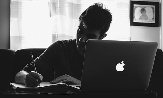 study, business, computer, school, mac, laptop, sitting, one person, wireless technology, real people, using laptop, technology, indoors, communication, lifestyles, table, connection, writing, concentration, men, home interior, book, publication, studying, adolescence, teenager, 4K, CC0, public domain, royalty free