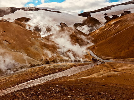 droga między wzgórzami, hverdalir, Islandia, Natura, Alpy, na dworze, Góra, skała, Droga, droga polna, żwir, Płaskowyż, widok z lotu ptaka, sceneria, krajobraz, gleba, piasek, lód, śnieg, lodowiec, basen, piękno natury, żadnych ludzi, scenics - natura, scena pozamiejska, środowisko, wylądować, geologia, dzień, spokój, woda, Geografia fizyczna, spokojna scena, zimna temperatura, moc, moc w naturze, suchy klimat, 4K, CC0, domena publiczna, darmowe zdjęcia