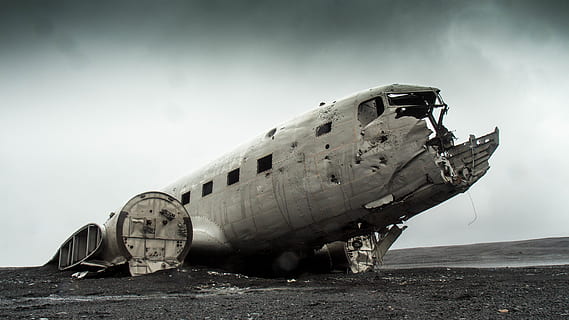 gray, wrecked, plane photography, abandoned, airplane, apocalypse, crash, damaged, debris, plane, wreck, air vehicle, transportation, sky, nature, accidents and disasters, destruction, mode of transportation, land, no people, ruined, history, travel, day, outdoors, beach, navy, aerospace industry, 5K, CC0, public domain, royalty free