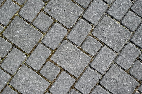 Ziegel, Tapete, Textur, Hintergrund, die Architektur, Muster, Pflaster, Vollbild, Hintergründe, High Angle View, Fußweg, Pflasterstein, keine Leute, Tag, texturiert, Straße, Stein, Design, Transport, Kopfsteinpflaster, draußen, Wiederholung, stein material, Stadt, grau, 5K, CC0, gemeinfrei, lizenzfrei