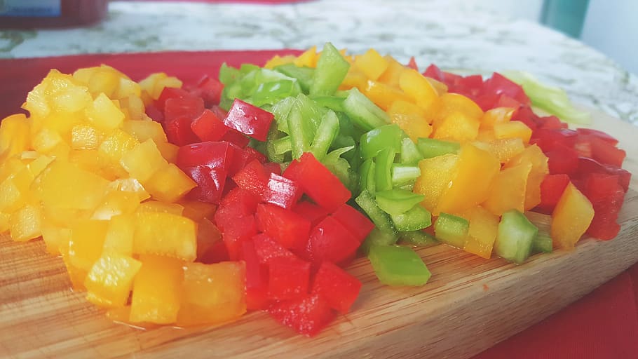 stati Uniti, Wayne, cibo e bevande, cibo, mangiare sano, verdura, freschezza, tavolo, benessere, giallo, multicolore, insalata, nessuno, scelta, avvicinamento, frutta, natura morta, variazione, in casa, tritato, pomodoro, fetta, Macedonia, 2K