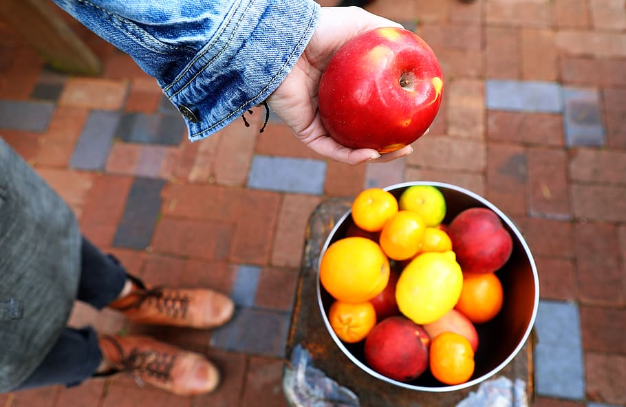 persona, celebració, fruita de poma, pomes, assortit, maons, cub, colors, deliciós, Agricultura, fresc, fruites, créixer, mà, saludable, llimones, taronges, menjar, fruita, menjar i beguda, alimentació saludable, benestar, part del cos humà, frescor, mà humana, una persona, persones reals, vista d’angle alt, roba casual, cama humana, estils de vida, part del cos, homes, sòls, taronja, madur, texans, 5K