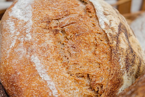 baked bread, food and drink, food, close-up, freshness, indoors, still life, bread, ready-to-eat, no people, focus on foreground, wellbeing, healthy eating, baked, brown, selective focus, sweet food, high angle view, extreme close-up, indulgence, dessert, temptation, 5K, CC0, public domain, royalty free
