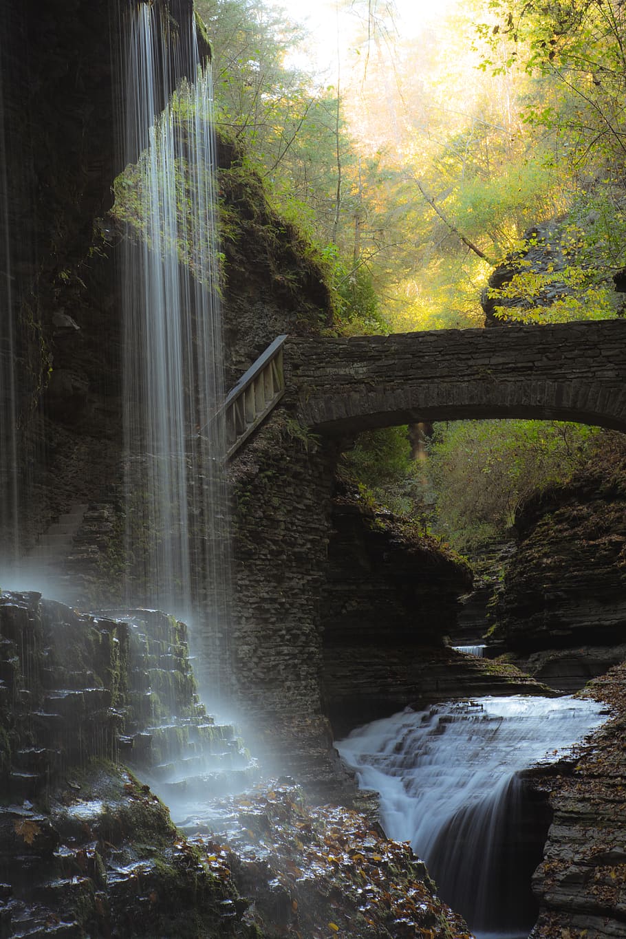cascate, calcestruzzo, ponte, cascata, ambiente, flusso, paesaggio, natura, rocce, scenario, panoramico, ruscello, bagnato, acqua, albero, scenics - natura, lunga esposizione, acqua corrente, foresta, movimento, pianta, bellezza nella natura, nessuno, terra, solido, giorno, roccia, architettura, movimento sfocato, destinazioni di viaggio, ponte - struttura fatta dall'uomo, fluente, all'aperto, potere in natura, flusso - acqua che scorre, foresta pluviale, 5K