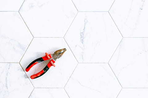 top, view photo, pliers, dirty, mockup, pattern, rusty, shape, tiles, tool, top view, red, team sport, soccer, soccer ball, sport, no people, sports equipment, ball, net - sports equipment, white color, indoors, geometric shape, studio shot, nature, activity, hexagon, high angle view, 5K, CC0, public domain, royalty free