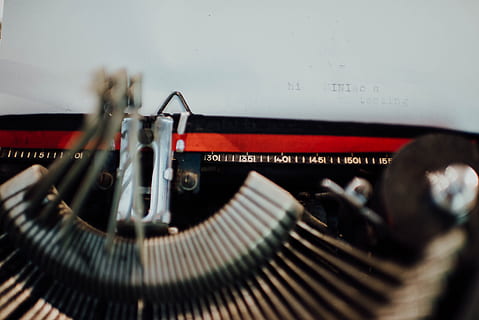 gray typewriter, typewriter, writer, machine, close-up, vintage, paper, ink, typescript, old-fashioned, typing, alphabet, retro Styled, old, writing, text, antique, journalist, author, letter, obsolete, journalism, correspondence, nostalgia, technology, business, page, single Word, book, typebar, equipment, document, machinery, 5K, CC0, public domain, royalty free