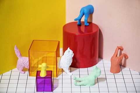 plastic speelgoed met verschillende kleuren, reeks, dieren, dozen, kat, detailopname, kleurrijk, kleuren, creatief, ontwerp, katachtig, figuren, binnenshuis, model-, plastic, rood, vorm, speelgoed, bevloering, houder, huisje boompje beestje, hygiëne, schoonmaakproduct, schoonmaakspullen, groep objecten, schoonmaak, afwashandschoen, tegel, geen mensen, badkamer, emmer, beschermende handschoen, levensstijlen, huiswerk, betegelde vloer, 2K, CC0, publiek domein, royaltyvrij