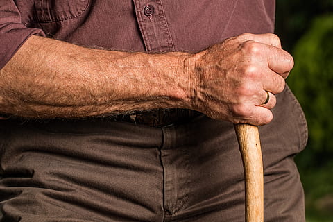 mand, bedrift, træstok, arm, sukkerrør, ældre, hånd, gammel person, senior-, hud, support, en person, herrer, hanner, voksen, menneskelig kropsdel, menneskelig hånd, tæt på, fokus på forgrunden, midsection, forfra, afslappet tøj, senior voksen, senior mænd, stående, livsstil, sociale problemer, finger, overvejelse, 5K, CC0, offentligt domæne, royaltyfrie