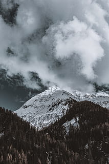 fotografie, zăpadă, plafonat, Munte, noros, cer, Alpi, nori, rece, mediu inconjurator, zing, peisaj, varf de munte, de munte, summit de munte, natură, decor, pitoresc, sezon, zăpadă acoperită de munte, acoperit cu zăpadă, vârf, copaci, iarnă, pădure, temperatura rece, frumusețe în natură, scenice - natura, scenă non-urbană, o scenă liniștită, nici o persoana, liniște, zi, nor - cer, copac, plantă, fumul - structura fizică, un munte acoperit de zăpadă, în aer liber, 5K, CC0, domeniu public, fără drepturi de autor