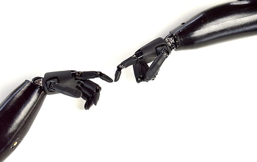prothèse de la main, humanoïde, science, innovation, futur, science fiction, haute technologie, ki, Michelangelo, création, main, électronique, robot, La technologie, bras, 3d, bras de robot, vers l'avant, conception, futuriste, mouvement, intelligence, la programmation, fond blanc, prise de vue en studio, à l'intérieur, fermer, espace de copie, coupé, métal, personne, équipement, nature morte, objet unique, couleur noire, production de carburant et d'électricité, la communication, lien, industrie, la nature, 5K, CC0, domaine public, libre de droits