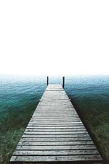 dock grigio, acqua, mare, orizzonte, orizzonte sull'acqua, direzione, la tranquillità, cielo sereno, cielo, scena tranquilla, molo, bellezza nella natura, legno - materiale, scenics - natura, la strada davanti, natura, copia spazio, giorno, idilliaco, nessuno, prospettiva decrescente, all'aperto, pannelli di legno, lungo, 5K, CC0, dominio pubblico, privo di copyright