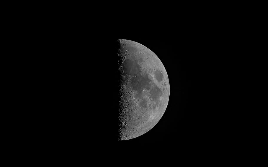 grå fuldmåne, måne, astronomi, plads, univers, natur, nat, udendørs, ydre rum, formørkelse, måneformørkelse, Halvmåne, fuldmåne, stjernetåge, planet, lærred, router, elektronik, hardware, globus, jorden, måneoverfladen, planetmåne, himmel, skønhed i naturen, kopiere plads, ro, scenics - natur, rumudforskning, ingen mennesker, rolig scene, lav vinkel visning, skyfri himmel, mørk, idyllisk, rum og astronomi, astrologi, halvkreds, 4K