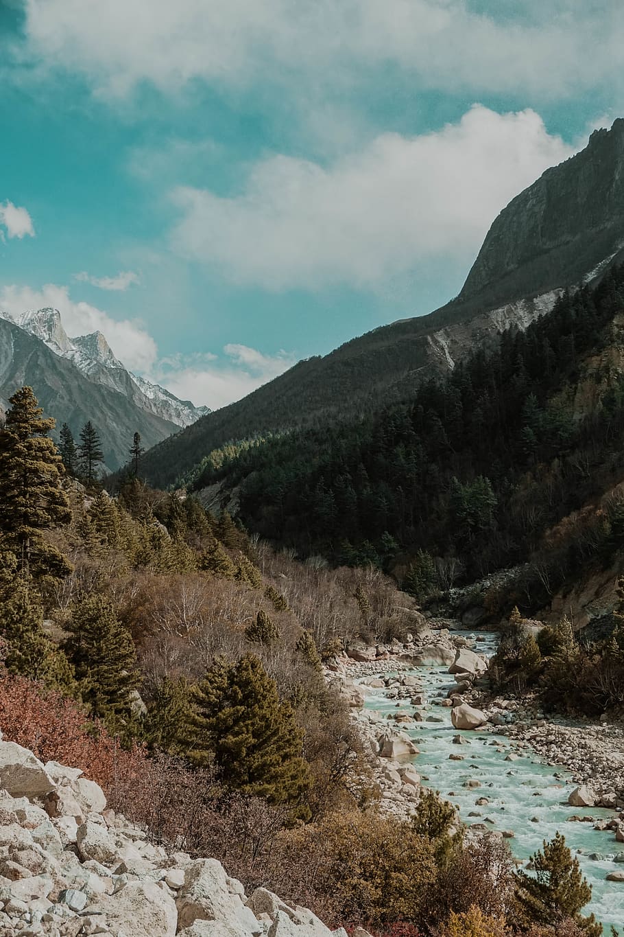 Grün, Bäume, Bergketten, Abenteuer, Wolken, Tageslicht, Umgebung, Gras, Wanderung, Landschaft, Berg, Natur, Felsen, szenisch, Himmel, Wasser, Schönheit in der Natur, Szenen - Natur, wolke - himmel, Ruhe, Pflanze, ruhige Szene, Nicht-städtische Szene, keine Leute, Baum, Tag, Gebirge, Fernbedienung, Fluss, draußen, 5K