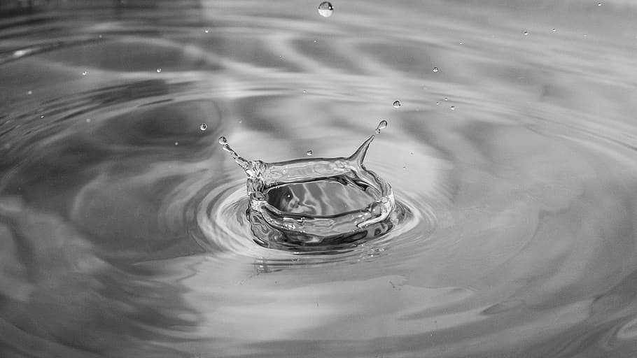 gota d'aigua, aigua, a l'aire lliure, ondulació, tirar, reflexió, splash, gota, simple, bnw, blanc i negre, ondulat, moviment, mínim, concèntric, anell, degoteig, naturalesa, líquid, pur, refresc, primer pla, esquitxades, cap gent, caient, esquitxades de gotes, marc complet, davant del mar, vista d’angle alt, frescor, enfocament selectiu, puresa, fotografia d'alta velocitat, 2K