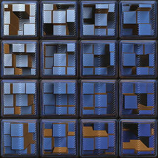 quadrats, 3drender, resum, blau, fons, forma, patró, modern, marc complet, estructura construïda, cap gent, arquitectura, en fila, repetició, a l'interior, forma geomètrica, forma quadrada, edifici, finestra, indústria, vidre - material, disseny, dia, 1080P, CC0, domini públic, lliure de regalies