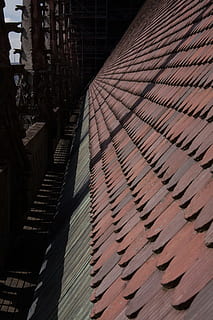 pinnacle, highest, construction, architecture, building, roof, top, built structure, building exterior, no people, roof tile, pattern, day, city, low angle view, house, residential district, outdoors, sunlight, nature, modern, office building exterior, repetition, industry, 1080P, CC0, public domain, royalty free