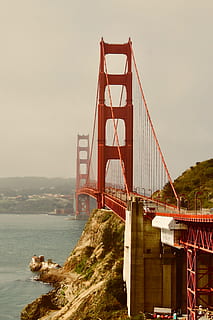 jembatan emas, california, Arsitektur, jembatan, objek wisata, struktur yang dibangun, jembatan - struktur buatan manusia, jembatan gantung, air, angkutan, teknik, langit, koneksi, alam, teluk, tujuan wisata, gunung, teluk air, pariwisata, perjalanan, hari, di luar rumah, 2K, CC0, domain publik, bebas royalti