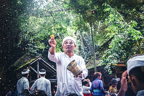 man, ritual, adult, art, bali, beautiful, belief, bright, celebration, ceremony, clothing, costume, crowd, culture, decoration, ethnic, exotic, family, festival, group, indonesia, island, motion, music, offering, outdoor, outdoors, people, performance, prayer, praying, recreation, religion, sacred, sacrifice, scene, spiritual, tradition, traditional, travel, wear, worship, group of people, tree, plant, real people, men, day, lifestyles, nature, women, event, statue, leisure activity, 5K