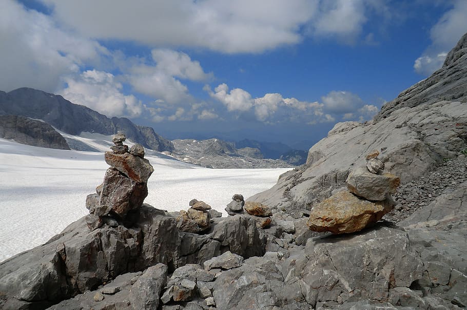 glacera, glacera dachstein, Austràlia, muntanyes, alpí, paisatge, panorama, neu, alpinisme, Alps, schladming, naturalesa, senderisme, panoràmica, paisatge de muntanya, rock, rock - object, sòlid, escenics - natura, muntanya, núvol - cel, bellesa a la natura, cel, escena tranquil·la, dia, Serra, tranquil·litat, formació de roca, escena no urbana, temperatura de fred, hivern, medi ambient, cap gent, a l'aire lliure, muntanya nevada, formació, 4K