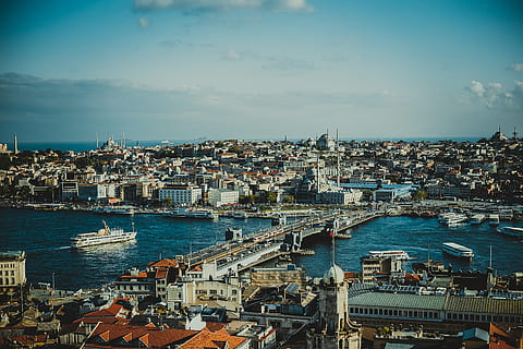 Curcan, İstanbul, arhitectură, exteriorul clădirii, construită, oraș, cer, apă, peisaj urban, zonă rezidențială, clădire, transport, mare, natură, nor - cer, navă nautică, vedere în unghi mare, nici o persoana, zi, călătorie, în aer liber, navă de croazieră, 4K, CC0, domeniu public, fără drepturi de autor