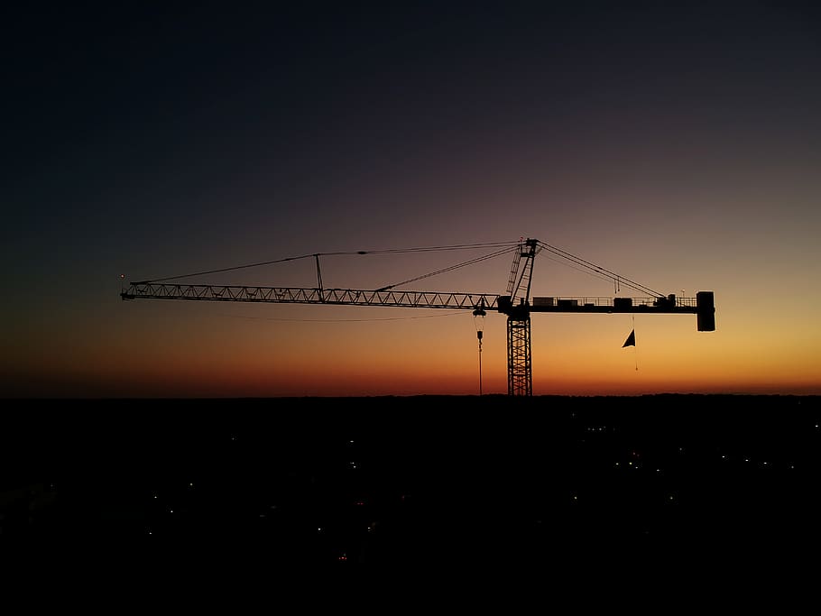 schwarzer Kran, Baukran, Silhouette, Ardmore, 11 Cricket Ave., Vereinigte Staaten, Sonnenuntergang, Horizont, industriell, Metall, schwer, dunkel, düster, Vordergrund, Antenne, Drohne, Orange, Kran, Farbe, Rahmung, Konstruktion, Himmel, Kran - Baumaschinen, Maschinen, Baugewerbe, Baustelle, Industrie, Entwicklung, orange Farbe, Natur, Baumaschine, keine Leute, die Architektur, unvollständig, kopieren sie platz, Baumaschinen, draußen, gebaute Struktur, 4K