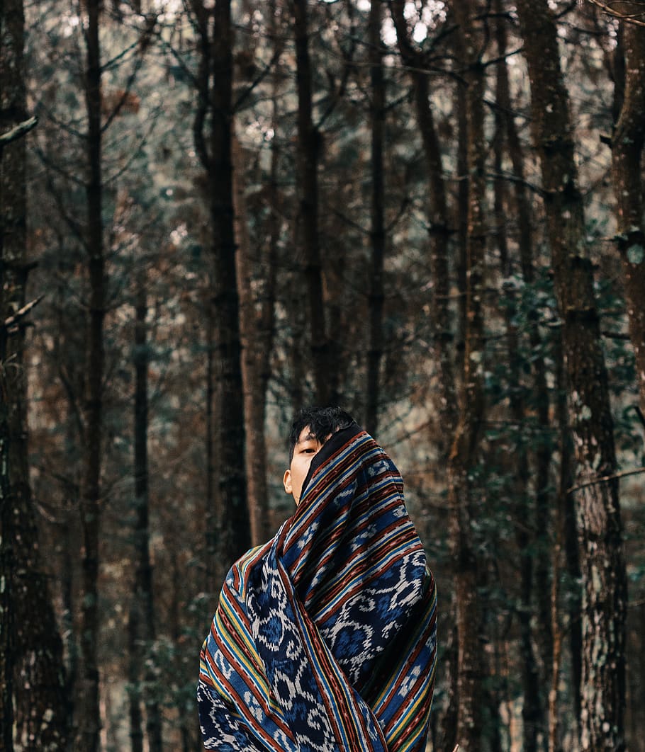 noi, xal, de peu, bosc, roba, persona, humà, bandung, muntanya burangrang, lembang, màniga, arbre, planta, seda, sari, màniga llarga, moda, experimental, naturalesa, muntanya, viatjant, capa, túnica, una persona, tronc de l'arbre, tronc, terra, estils de vida, persones reals, activitat d'oci, dia, roba casual, adult, vista del darrere, centrar-se en primer pla, cintura cap amunt, a l'aire lliure, bosc de pi, 2K