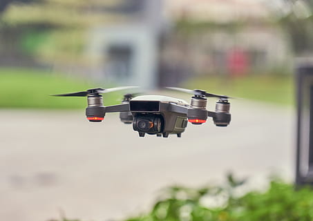 selective, focus photo, flying, gray, quadcopter, daylight, drone, electronic, flight, landscape, outdoors, propellers, selective focus, technology, focus on foreground, day, air vehicle, transportation, mode of transportation, no people, photography themes, control, surveillance, camera - photographic equipment, nature, toy, motion, journey, small, 5K, CC0, public domain, royalty free