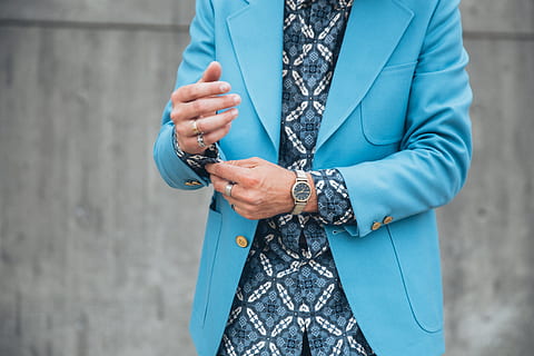 man, french, cuff fashion photo, Fashion, Watch, Hipster, one person, midsection, holding, adult, standing, front view, day, clothing, hand, focus on foreground, wristwatch, close-up, human body part, men, communication, outdoors, time, 4K