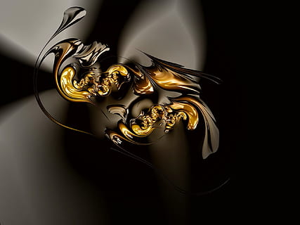 fractal, proiecta, textură, fundal, matematic, Fundal negru, studio shot, aur colorat, a închide, în interior, luxos, bogatie, aur, nici o persoana, eleganţă, artă și sculptură, Bijuterii, spațiu copie, culoare neagră, Modă, un singur obiect, metal, natură moartă, lucios, model, bogat ornamentat, bijuterie prețioasă, 1080P, CC0, domeniu public, fără drepturi de autor