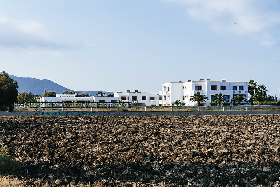 fulles marrons, sòl, naturalesa, edifici, a l'aire lliure, terra, habitatge, tren, vehicle, transport, condomini, casa, vila, kos, Grècia, hotel, fons de pantalla, planta, vegetació, refugi, exterior de l'edifici, estructura construïda, arquitectura, cel, dia, camp, cap gent, núvol - cel, agricultura, paisatge, medi ambient, llum solar, barri residencial, còpia espai, 8K
