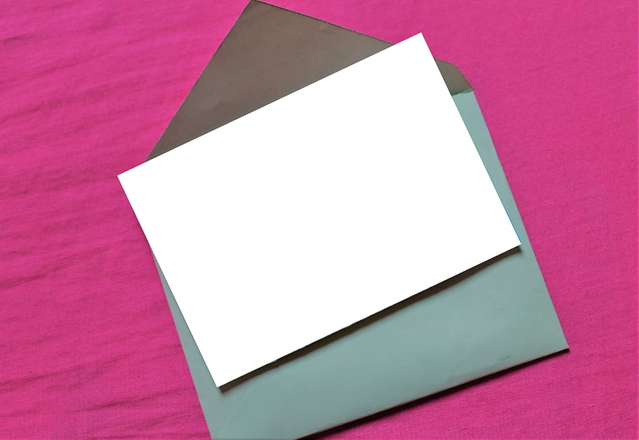 carta, vuoto, documento, modello, Busta, invitare, design, verde, rosa, saluto, festivo, invito, festa, colore rosa, copia spazio, in casa, nessuno, Colore bianco, avvicinamento, natura morta, vista dall'alto, girato in studio, tessile, lettera, sfondi, forma, foglio, viola, Messaggio, 4K