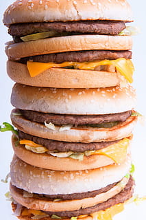 Manzo, pane, calorie, delizioso, veloce, Fast food, cibo, fresco, grigliato, Hamburger, pranzo, pasto, carne, Sandwich, singolo, affettato, fette, spuntino, malsano, verdura, pila, cibo e bevande, mangiare malsano, avvicinamento, natura morta, indulgenza, pronto a mangiare, freschezza, nessuno, in casa, girato in studio, sfondo bianco, Marrone, tentazione, hamburger al formaggio, 2K, CC0, dominio pubblico, privo di copyright