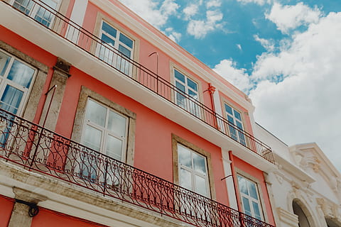 lisbon architecture, portugal, architecture, buildings, town, city, Europe, facade, colorful, portugal, lisbon, lisboa, june, cityscape, built structure, building exterior, window, cloud - sky, low angle view, sky, building, no people, day, nature, outdoors, railing, residential district, glass - material, balcony, in a row, multi colored, sunlight, apartment, 5K, CC0, public domain, royalty free