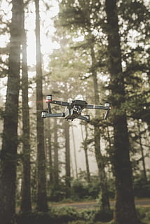 gris, negre, dji mavic, pro, drone quadcopter, mid, superior, aire, bosc, durant el dia, drone, arbre, tecnologia, naturalesa, a l'aire lliure, vol, volant, helicòpter, controlat a distància, volar, explorar, fotografia de drones, dji mavic pro, mavic pro, dji, mavic, uav, equipament, càmera - equip fotogràfic, esport, imatge en color, vigilància, cel, 2K, CC0, domini públic, lliure de regalies