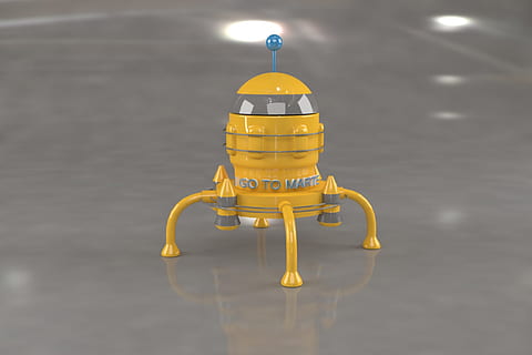 ship, 3d, 3d modeling, yellow, no people, lighting equipment, metal, illuminated, focus on foreground, single object, close-up, outdoors, water, reflection, still life, hanging, protection, safety, day, electric light, light, 1080P, CC0, public domain, royalty free