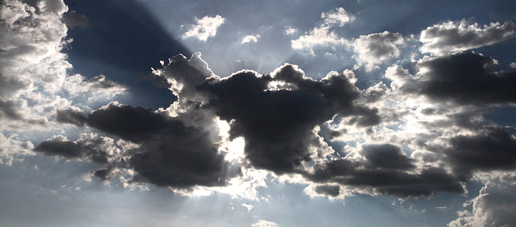 bulutlu, gökyüzü, gündüz, bulut, ışık, güneş ışını, Güneş ışığı, bulut - gökyüzü, cloudscape, dramatik gökyüzü, karamsar gökyüzü, çevre, doğa, rüzgar, doğada güzellik, atmosfer, arka, karanlık, açık havada, mavi, fırtına, manzaralar - doğa, insansız, meteoroloji, yağmur, iklim, 1080P, CC0, kamu malı, telif ücretsiz