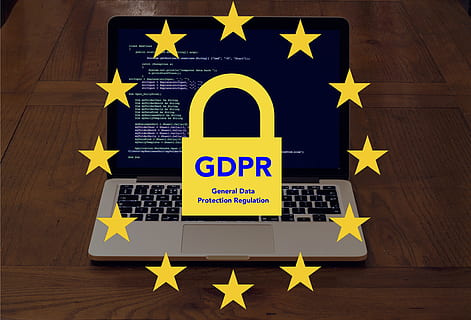 gdpr, data, big data, secure, general data protection regulation, macbook, hack, code, breach, computer, apple, star shape, shape, flag, yellow, patriotism, no people, design, indoors, communication, business, wood - material, finance, pattern, corporate business, three dimensional, sign, economy, 4K, CC0, public domain, royalty free
