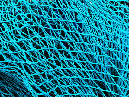 teksturer og mønstre, mønster, struktur, net, fiskegrej, fiskenet, fiskeri, blå, fuld ramme, baggrunde, ingen mennesker, tæt på, turkisfarvet, tekstil, abstrakt, tekstureret, sammenfiltrede, netting, fiskeindustrien, indendørs, høj vinkel visning, ekstrem nærbillede, kompleksitet, forstørrelse, grøn farve, 2K, CC0, offentligt domæne, royaltyfrie