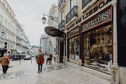 lisbon, portugal, street, Europe, portugal, lisbon, lisboa, architecture, built structure, building exterior, city, women, real people, men, text, group of people, lifestyles, adult, building, crowd, day, city life, people, communication, walking, outdoors, 4K