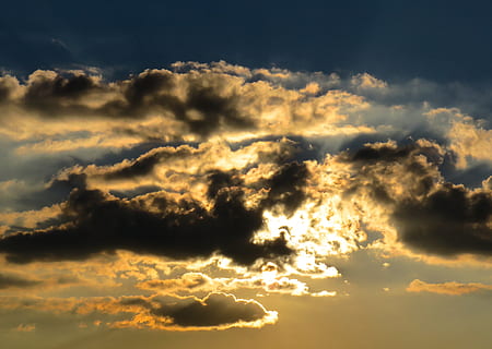 sunset, clouds, dramatic, evening, heaven, landscape, light, mood, sky, sunlight, weather, cloud - sky, beauty in nature, scenics - nature, cloudscape, nature, dramatic sky, storm, no people, tranquility, atmosphere, idyllic, overcast, outdoors, low angle view, storm cloud, backgrounds, wind, meteorology, power in nature, 4K, CC0, public domain, royalty free