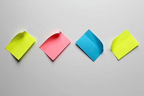 list, sticky notes, note, stickies, notes, adhesive note, memo, yellow, notepad, sticky note, block, post it, memory, organization, macro, close up, paper, message, colorful, isolated, office, bent, post is, embassy, datailaufnahme, magenta, background, school, write, writing paper, office accessories, learn, studio shot, multi colored, copy space, no people, indoors, white background, group of objects, reminder, close-up, cut out, variation, red, green color, choice, medium group of objects, blue, blank, 4K, CC0, public domain, royalty free