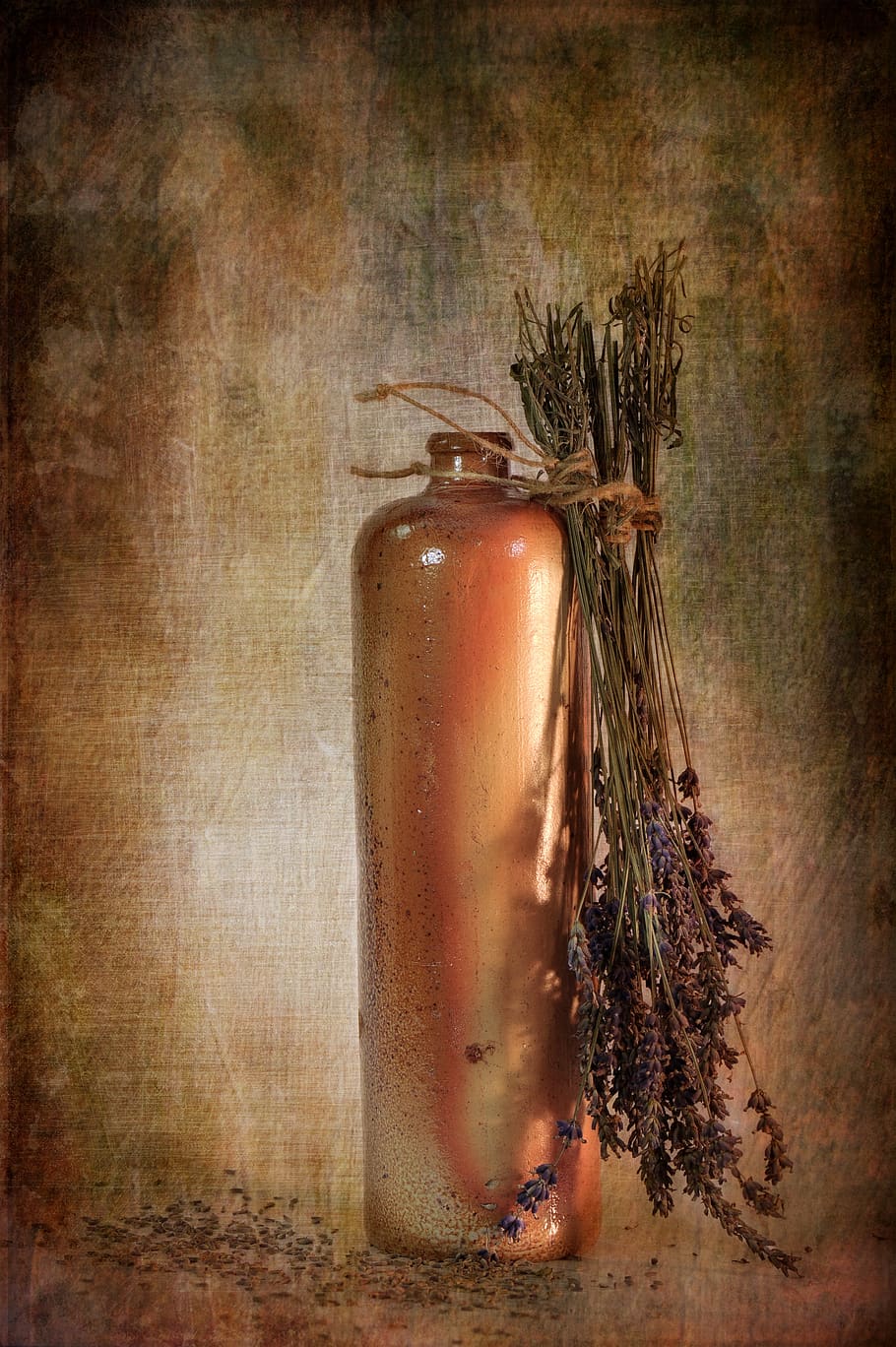 baggrund, struktur, lavendel, flaske, fajance, stilleben, Brun, mad og drikke, mad, indendørs, ingen mennesker, plante, natur, beholder, murbygningsfunktion, tekstureret, automatisk postproduktionsfilter, sund kost, træ - materiale, frugt, gammel, krukke, bord, dag, tekstureret effekt, 4K