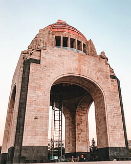 sombra de ladrillo naranja, arco, arquitectura, edificio, ciudad, luz, Hazme, exterior, famoso, sitio famoso, histórico, punto de referencia, Tiro de ángulo bajo, mexico, Ciudad de México, hito de mexico, Monumento, monumento a la revolucion, al aire libre, turismo, atracción turística, viaje, estructura construida, historia, exterior del edificio, el pasado, vista de ángulo bajo, cielo, día, destinos de viaje, naturaleza, nadie, cielo limpio, antiguo, civilización antigua, arqueado, historia antigua, 2K, CC0, dominio público, libre de derechos