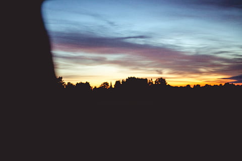 sunset, clouds, dark, sun, night, travel, clam, peaceful, colorful, trees, shadow, car, drive, calm morning, peaceful morning, inspiring, wakeup, adventure, sky, silhouette, cloud - sky, tranquility, nature, beauty in nature, scenics - nature, tranquil scene, landscape, no people, tree, environment, dramatic sky, plant, orange color, dusk, copy space, outdoors, 5K, CC0, public domain, royalty free