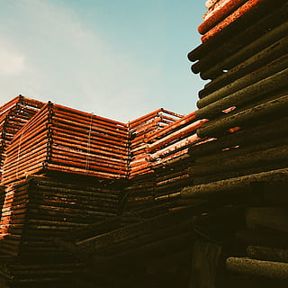 Muster, Wiederholung, Zusammensetzung, Liebe, Natur, Gebäude, kombinieren, vsco, vscocam, Konstruktion, klassisch, warm, Jahrgang, retro, gebaute Struktur, die Architektur, Gebäudehülle, Himmel, keine Leute, Flachwinkelansicht, Tag, draußen, Dach, Dachziegel, Stapel, wolke - himmel, Wohngegend, Baum, Baustelle, große gruppe von gegenständen, Industrie, Baugewerbe, 1080P, CC0, gemeinfrei, lizenzfrei
